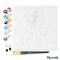 Figured'Art Mini Paint by Numbers Kit for Adults with Frame Abstract Plant Pot Set 1 of 3 Small format 8"x8" - Craft Art Painting DIY Canvas Already Stretched on a Wooden Frame